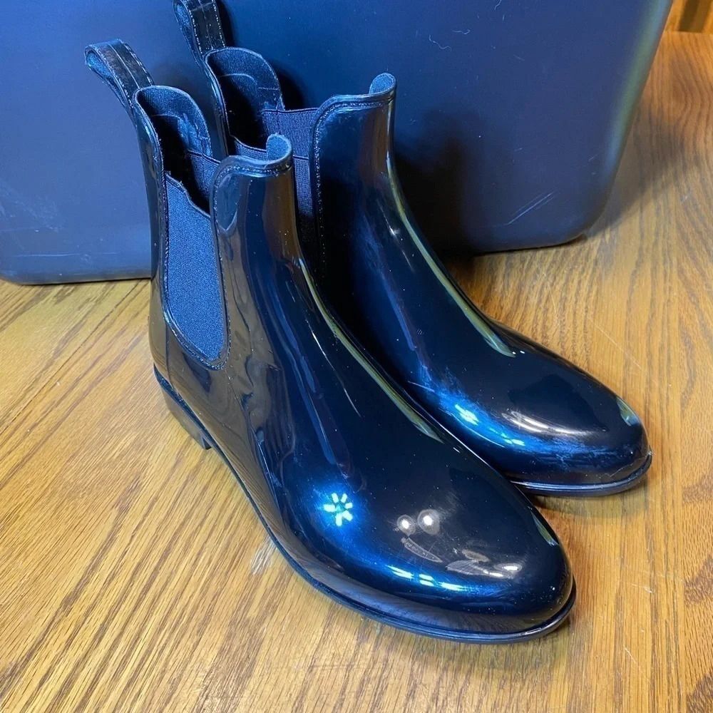 Storm By Cougar Black Waterproof Chelsea Rain Boot Size 8